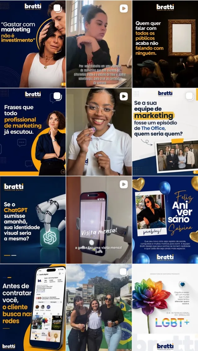 Posts do Instagram da Bratti