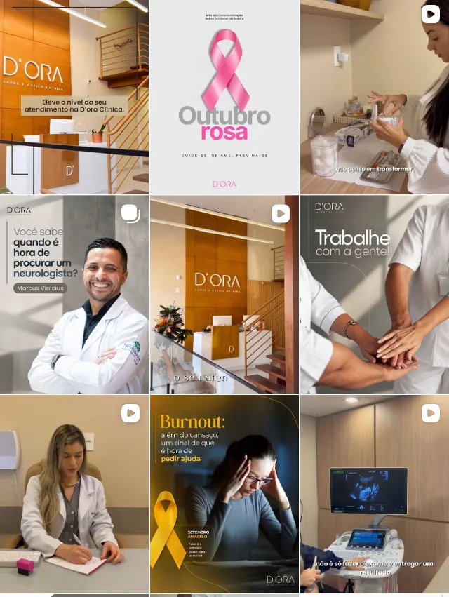 Feed do Instagram da D'Ora Clínica